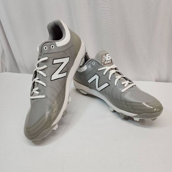 NEW New Balance 4040v5 Mens Size 16 L4040TG5 Grey/White Metal Baseball Cleats - Picture 1 of 10